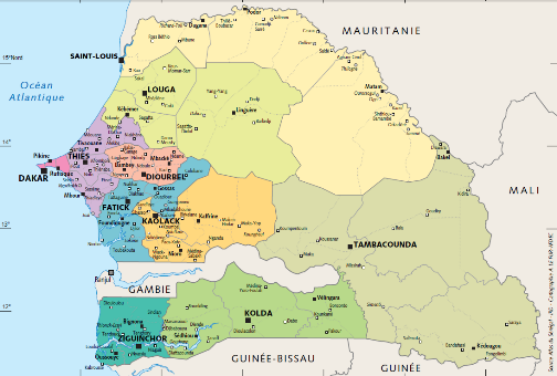 Carte du Senegal